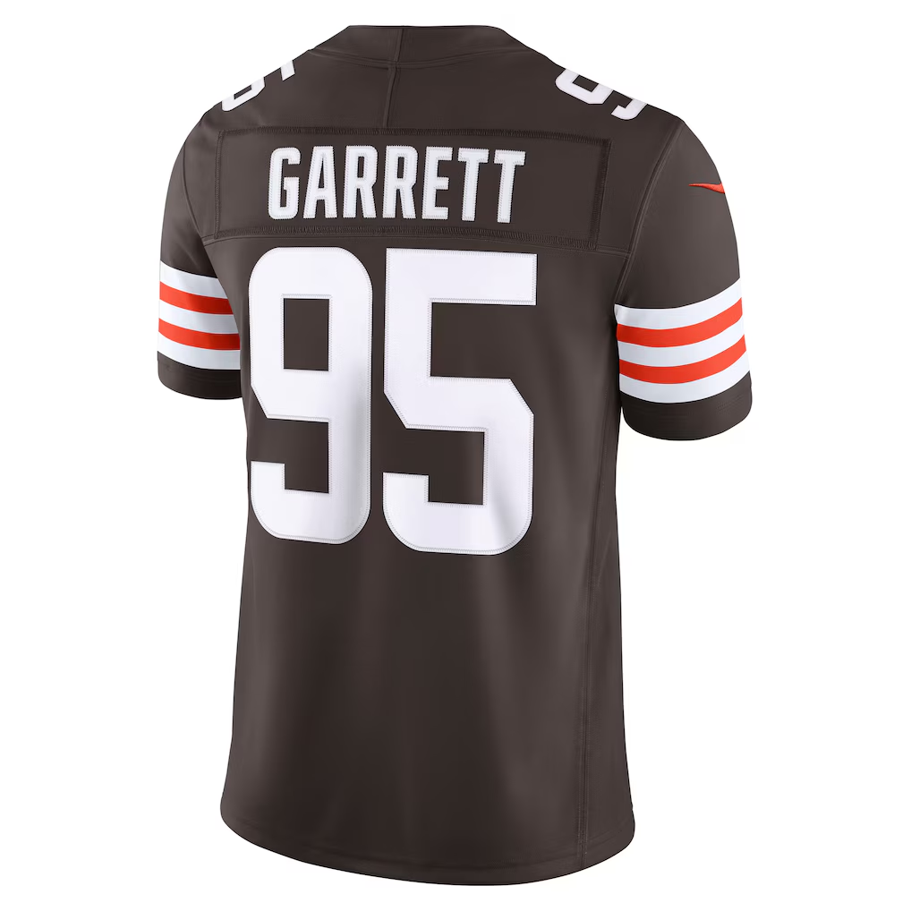 Silnrao C.Browns #95 Myles Garrett Brown Team Vapor F.U.S.E. Stitched Limited Jerseys