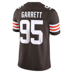 Silnrao C.Browns #95 Myles Garrett Brown Team Vapor F.U.S.E. Stitched Limited Jerseys