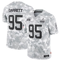 SilnraoC.Browns #95 Myles Garrett Player Arctic Camo Salute to Service Limited Stitched Jerseys