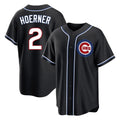 Silnrao C.Cubs #2 Nico Hoerner Player Black Fashion Out Game Stitched Jerseys
