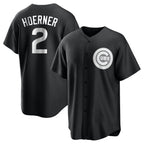 Silnrao C.Cubs #2 Nico Hoerner Player Black Game Stitched Jerseys