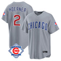 Silnrao C.Cubs #2 Nico Hoerner Player Gray 150th Anniversary Home Game Stitched Jerseys