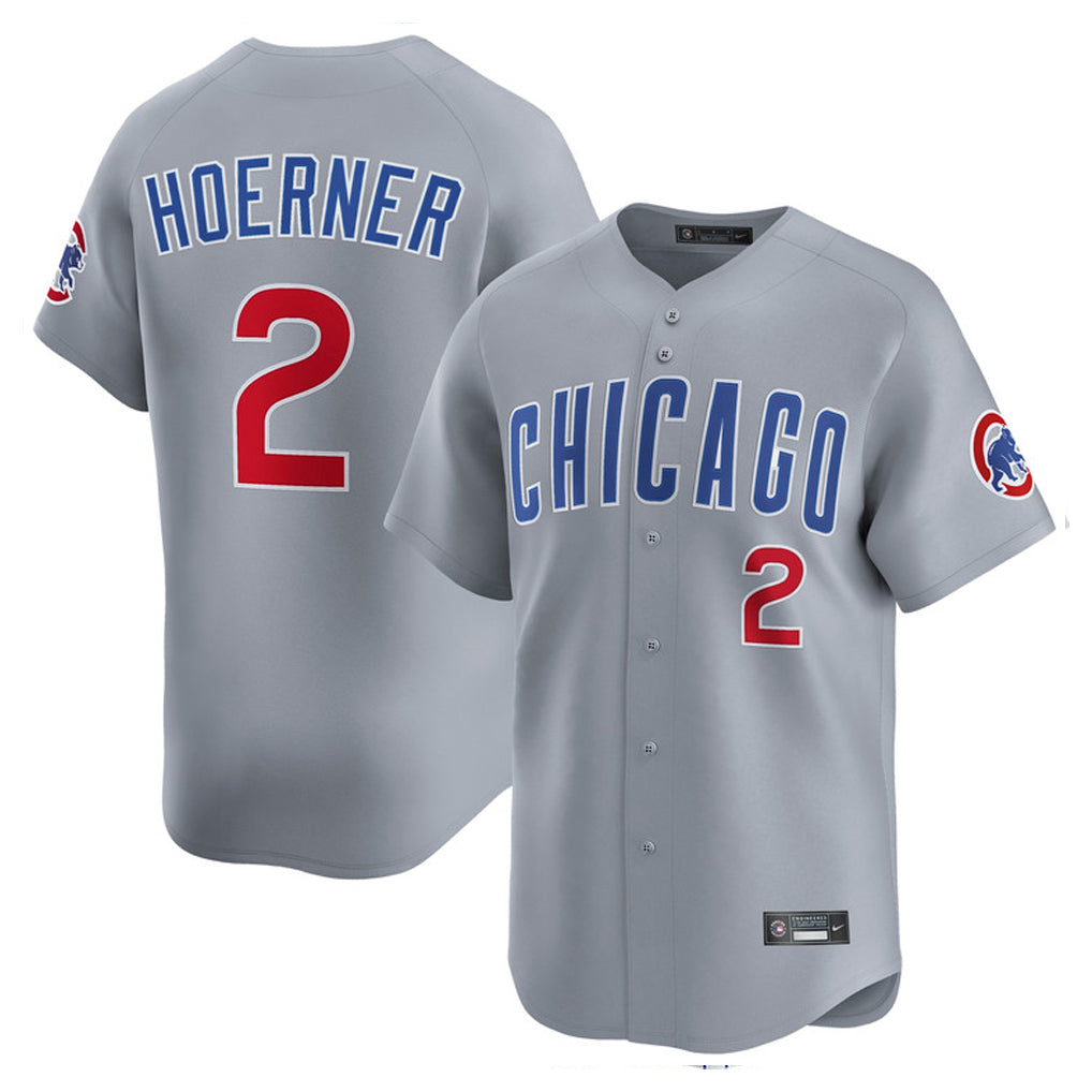 Silnrao C.Cubs #2 Nico Hoerner Player Gray Road Limited Home Stitched Jerseys