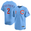 Silnrao C.Cubs #2 Nico Hoerner Player Light Blue Limited Home Stitched Jerseys