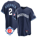 Silnrao C.Cubs #2 Nico Hoerner Player Navy 150th Anniversary City Connect Home Game Stitched Jerseys