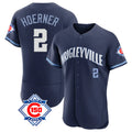 Silnrao C.Cubs #2 Nico Hoerner Player Navy City Connect 150th Anniversary Limited Elite Home Stitched Jerseys