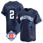Silnrao C.Cubs #2 Nico Hoerner Player Navy City Connect 150th Anniversary Limited Home Stitched Jerseys