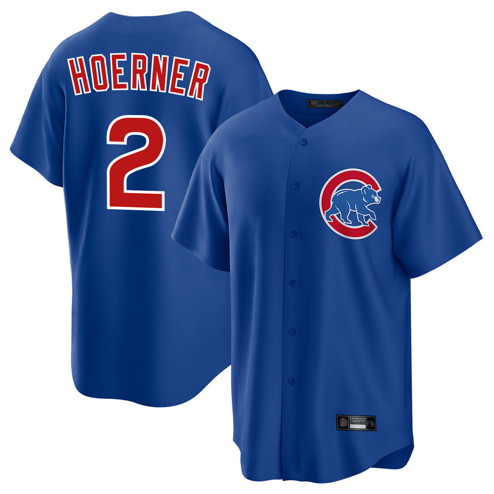 Silnrao C.Cubs #2 Nico Hoerner Player Royal Home Game Stitched Jerseys