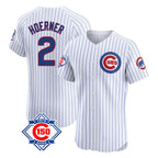 Silnrao C.Cubs #2 Nico Hoerner Player White 150th Anniversary Limited Elite Home Game Stitched Jerseys