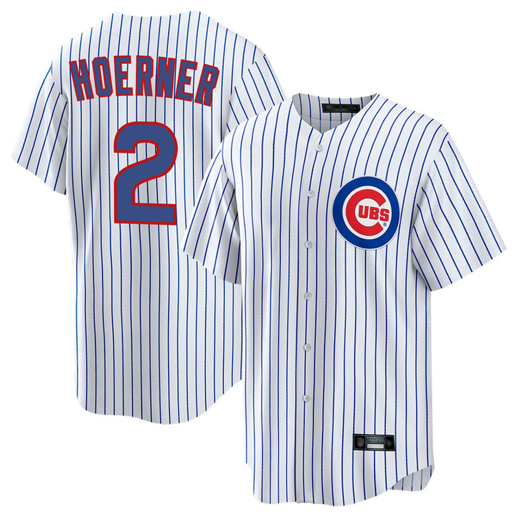 Silnrao C.Cubs #2 Nico Hoerner Player White Game Home Stitched Jerseys