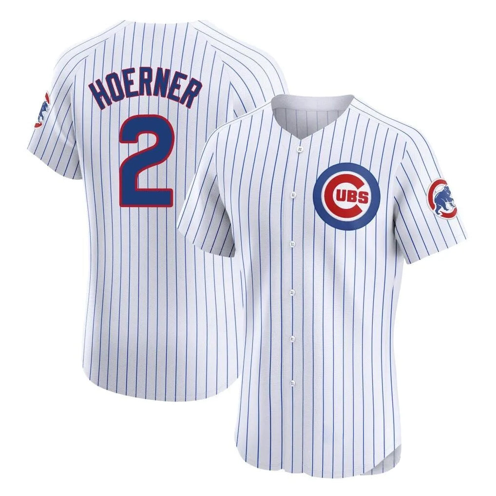 Silnrao C.Cubs #2 Nico Hoerner Player White Limited Elite Home Game Stitched Jerseys