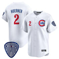 Silnrao C.Cubs #2 Nico Hoerner Player White Vapor Premier Limited Home Stitched Jerseys
