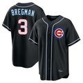 Silnrao C.Cubs #3 Alex Bregman Player Black Fashion Out Game Stitched Jerseys