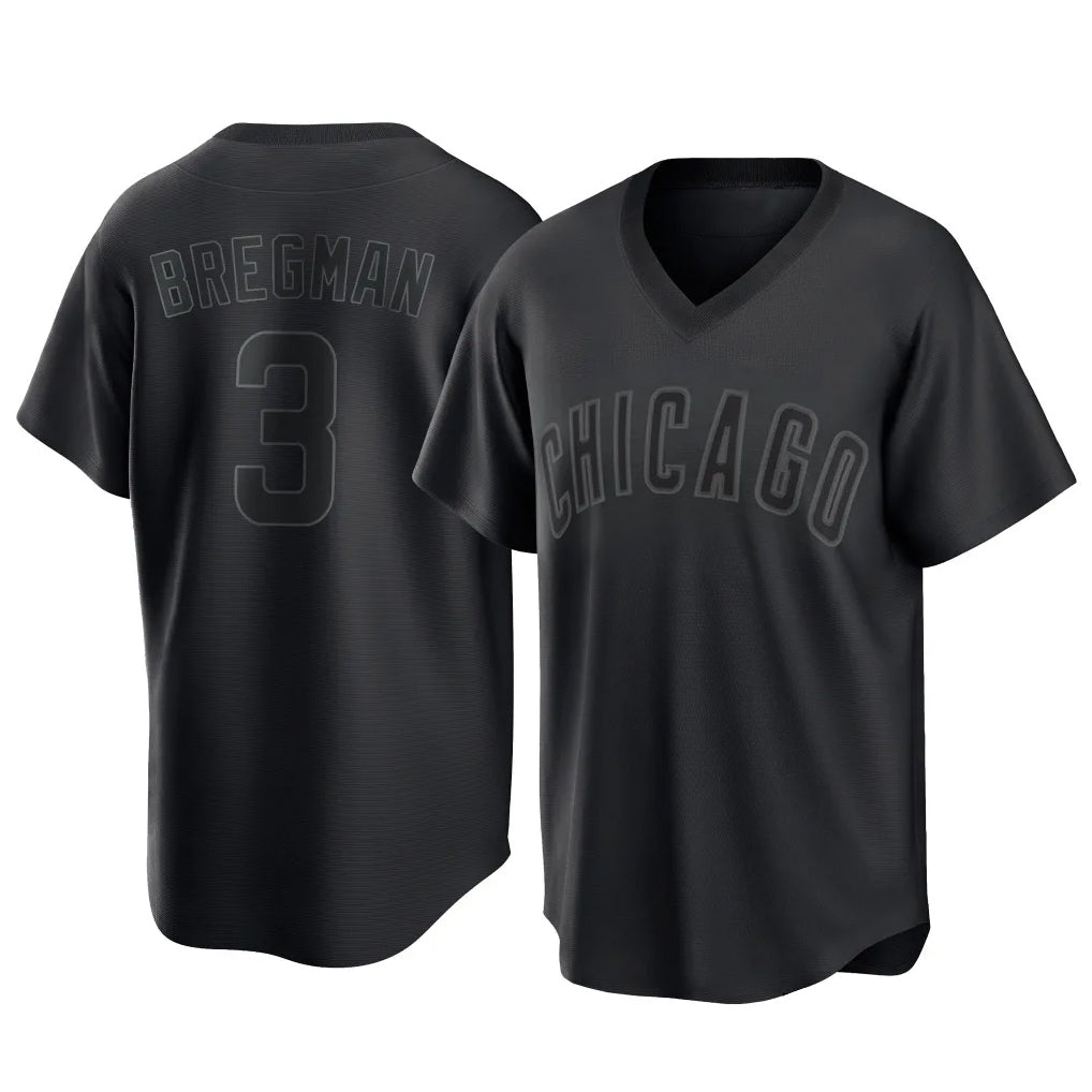 Silnrao C.Cubs #3 Alex Bregman Player Black T-shirt Home Game Stitched Jerseys
