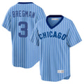 Silnrao C.Cubs #3 Alex Bregman Player Blue T-shirt Cooperstown Collection Limited Stitched Jerseys