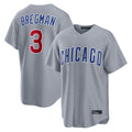 Silnrao C.Cubs #3 Alex Bregman Player Gray Home Game Stitched Jerseys
