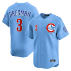 Silnrao C.Cubs #3 Alex Bregman Player Light Blue Limited Home Stitched Jerseys