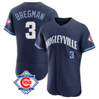 Silnrao C.Cubs #3 Alex Bregman Player Navy City Connect 150th Anniversary Limited Home Stitched Jerseys