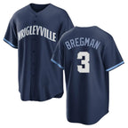 Silnrao C.Cubs #3 Alex Bregman Player Navy City Connect Home Game Stitched Jerseys