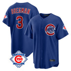 Silnrao C.Cubs #3 Alex Bregman Player Royal 150th Anniversary Home Game Stitched Jerseys