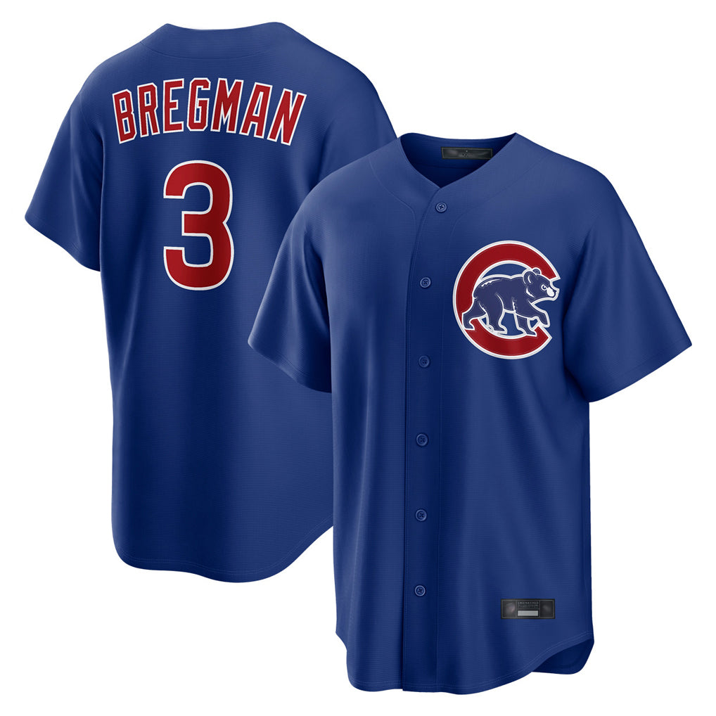 Silnrao C.Cubs #3 Alex Bregman Player Royal Home Game Stitched Jerseys