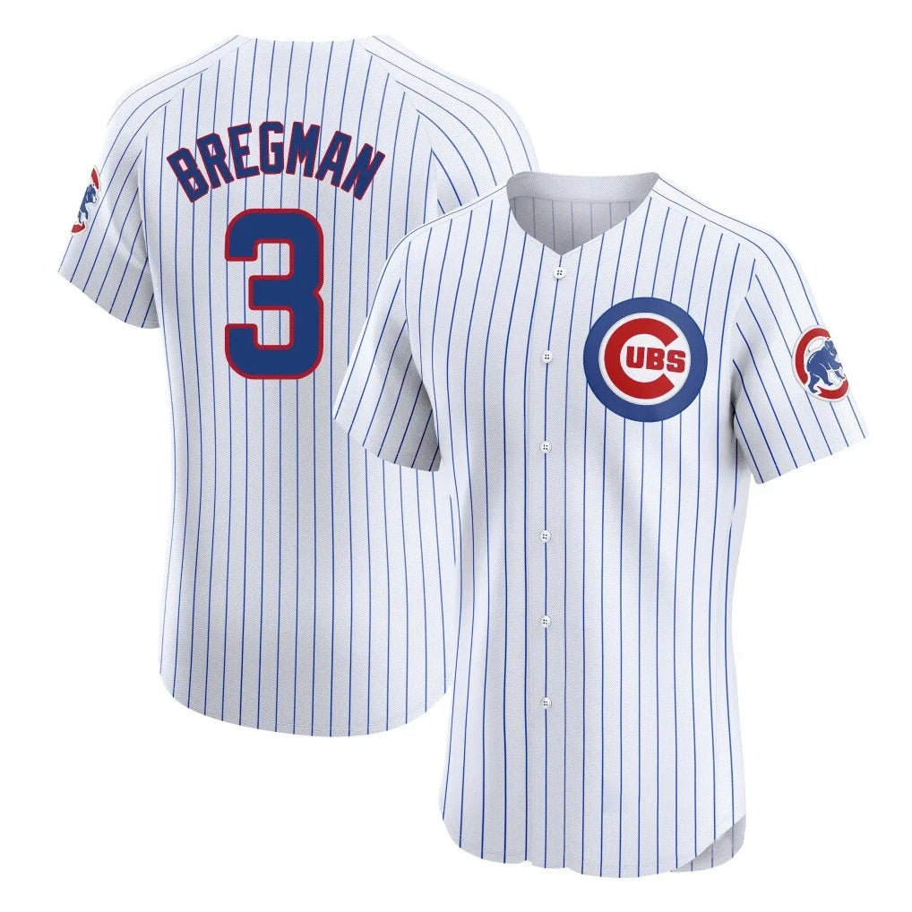 Silnrao C.Cubs #3 Alex Bregman Player White Limited Elite Home Game Stitched Jerseys