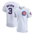 Silnrao C.Cubs #3 Alex Bregman Player White Limited Elite Home Game Stitched Jerseys