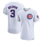 Silnrao C.Cubs #3 Alex Bregman Player White Limited Elite Home Game Stitched Jerseys