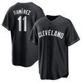 Silnrao C.Guardians #11 Jose Ramirez Player Black Home Game Stitched Jerseys