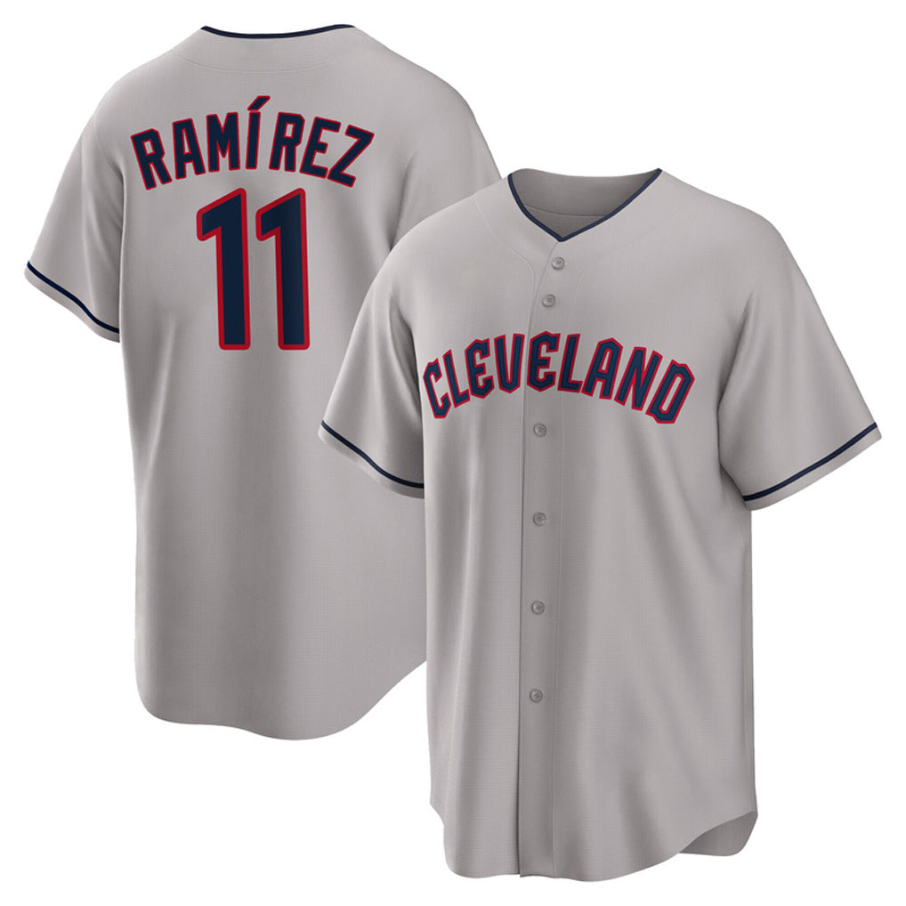 Silnrao C.Guardians #11 Jose Ramirez Player Gray Game Home Stitched Jerseys
