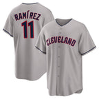 Silnrao C.Guardians #11 Jose Ramirez Player Gray Game Home Stitched Jerseys
