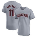 Silnrao C.Guardians #11 Jose Ramirez Player Gray Road Limited Elite Home Stitched Jerseys
