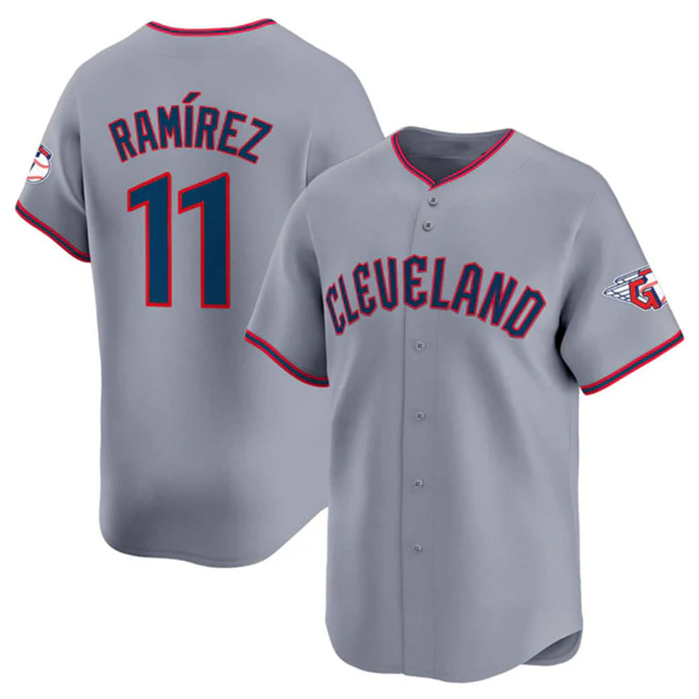 Silnrao C.Guardians #11 Jose Ramirez Player Gray Road Limited Home Game Stitched Jerseys