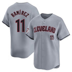 Silnrao C.Guardians #11 Jose Ramirez Player Gray Road Limited Home Stitched Jerseys