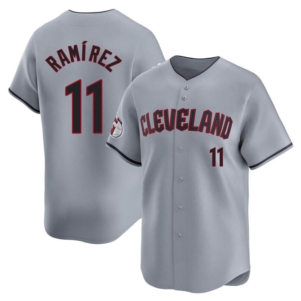 Silnrao C.Guardians #11 Jose Ramirez Player Gray Road Limited Home Stitched Jerseys