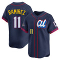 Silnrao C.Guardians #11 Jose Ramirez Player Navy American League All-Star Edition Limited Home Stitched Jerseys