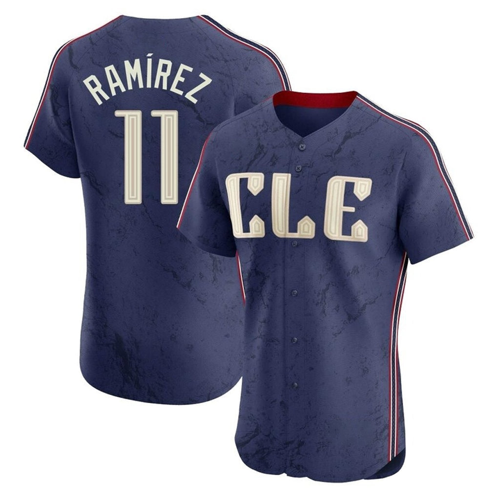 Silnrao C.Guardians #11 Jose Ramirez Player Navy City Connect Limited Elite Home Stitched Jerseys