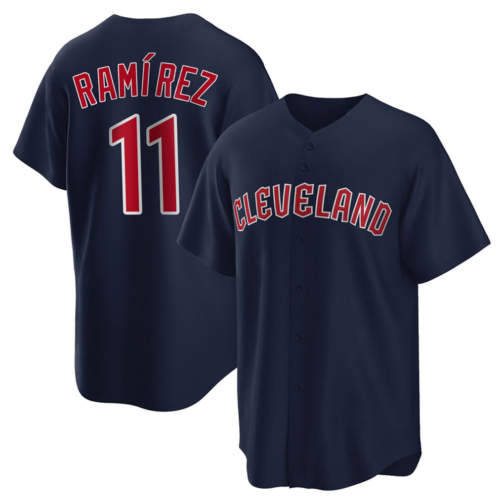 Silnrao C.Guardians #11 Jose Ramirez Player Navy Game Home Stitched Jerseys