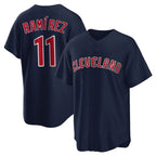 Silnrao C.Guardians #11 Jose Ramirez Player Navy Game Home Stitched Jerseys