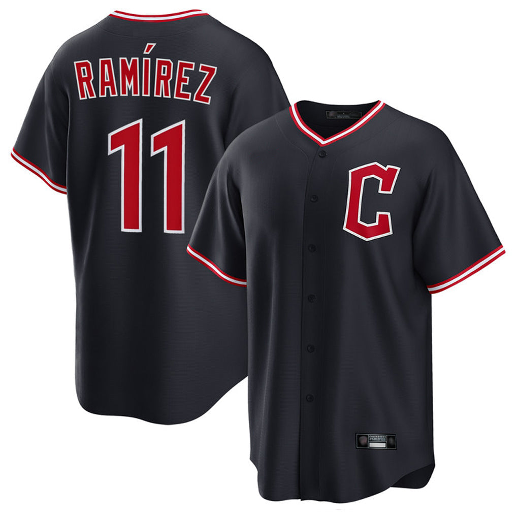 Silnrao C.Guardians #11 Jose Ramirez Player Navy Home Game Stitched Jerseys