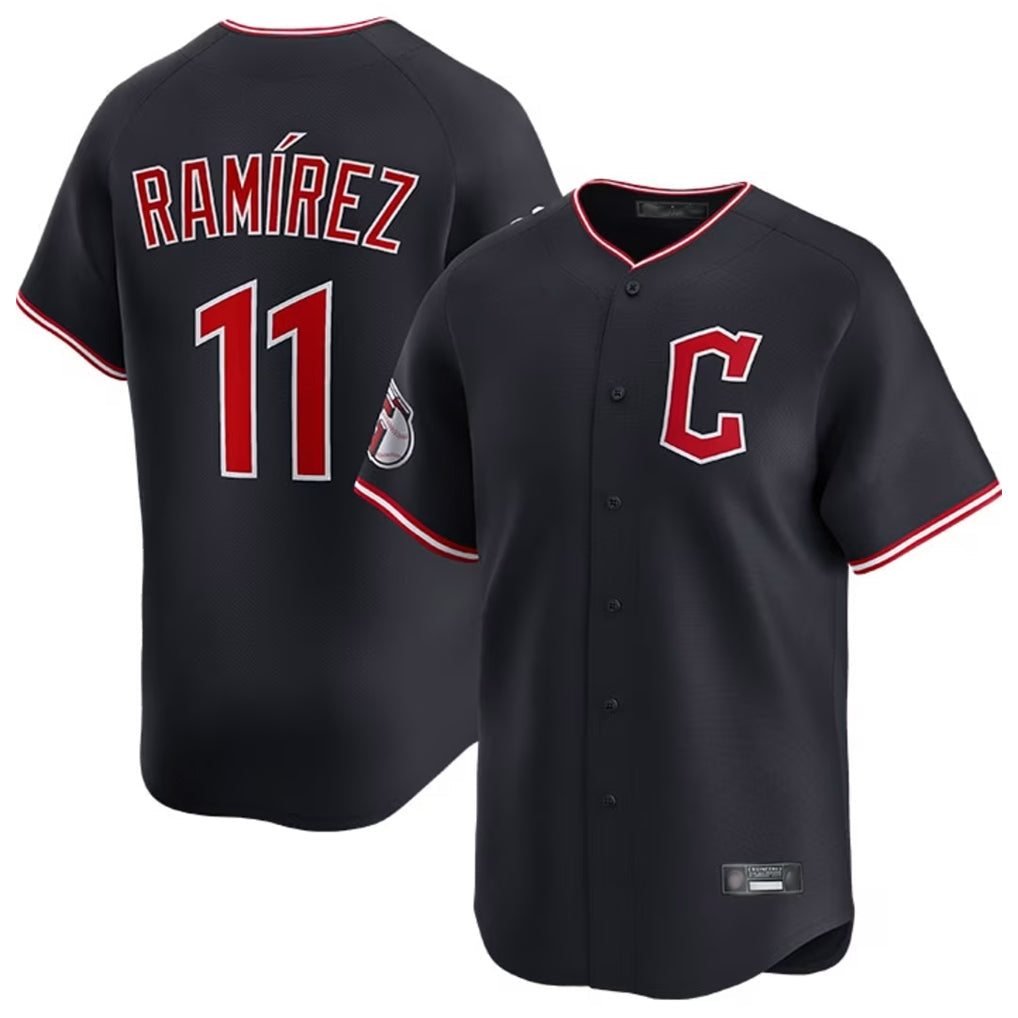 Silnrao C.Guardians #11 Jose Ramirez Player Navy Limited Home Stitched Jerseys