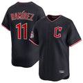 Silnrao C.Guardians #11 Jose Ramirez Player Navy Limited Home Stitched Jerseys