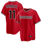 Silnrao C.Guardians #11 Jose Ramirez Player Red Home Game Stitched Jerseys