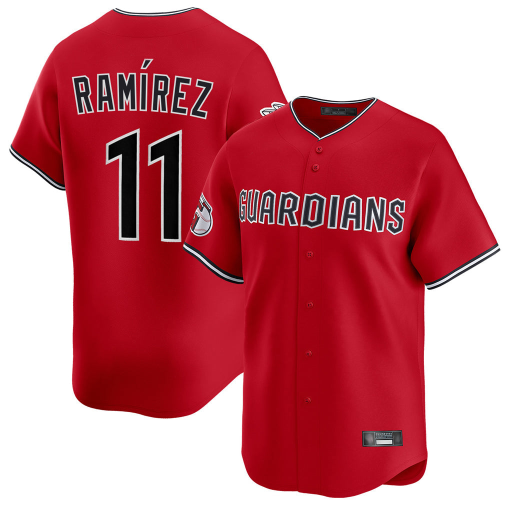 Silnrao C.Guardians #11 Jose Ramirez Player Red Limited Home Stitched Jerseys