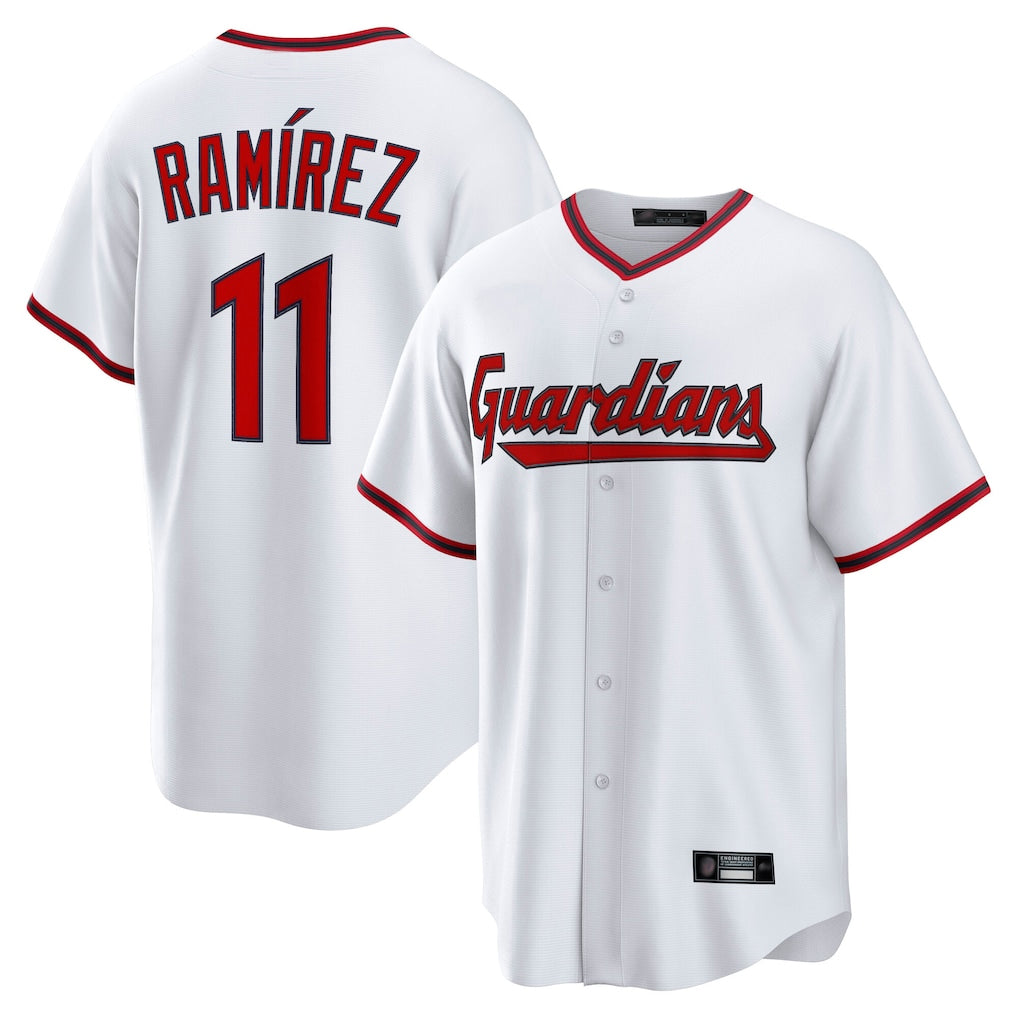 Silnrao C.Guardians #11 Jose Ramirez Player White Game Home Stitched Jerseys