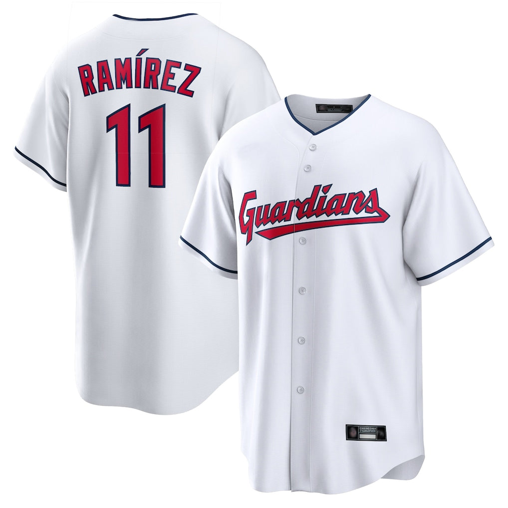 Silnrao C.Guardians #11 Jose Ramirez Player White Home Game Stitched Jerseys