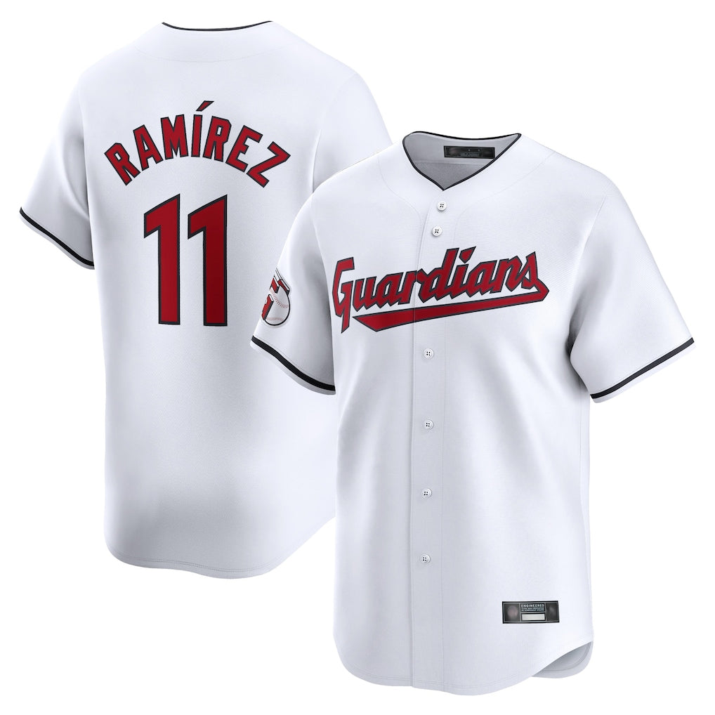 Silnrao C.Guardians #11 Jose Ramirez Player White Limited Home Stitched Jerseys