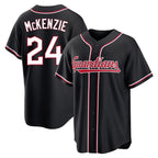 Silnrao C.Guardians #24 Triston McKenzie Player Black Fashion Out Home Game Stitched Jerseys