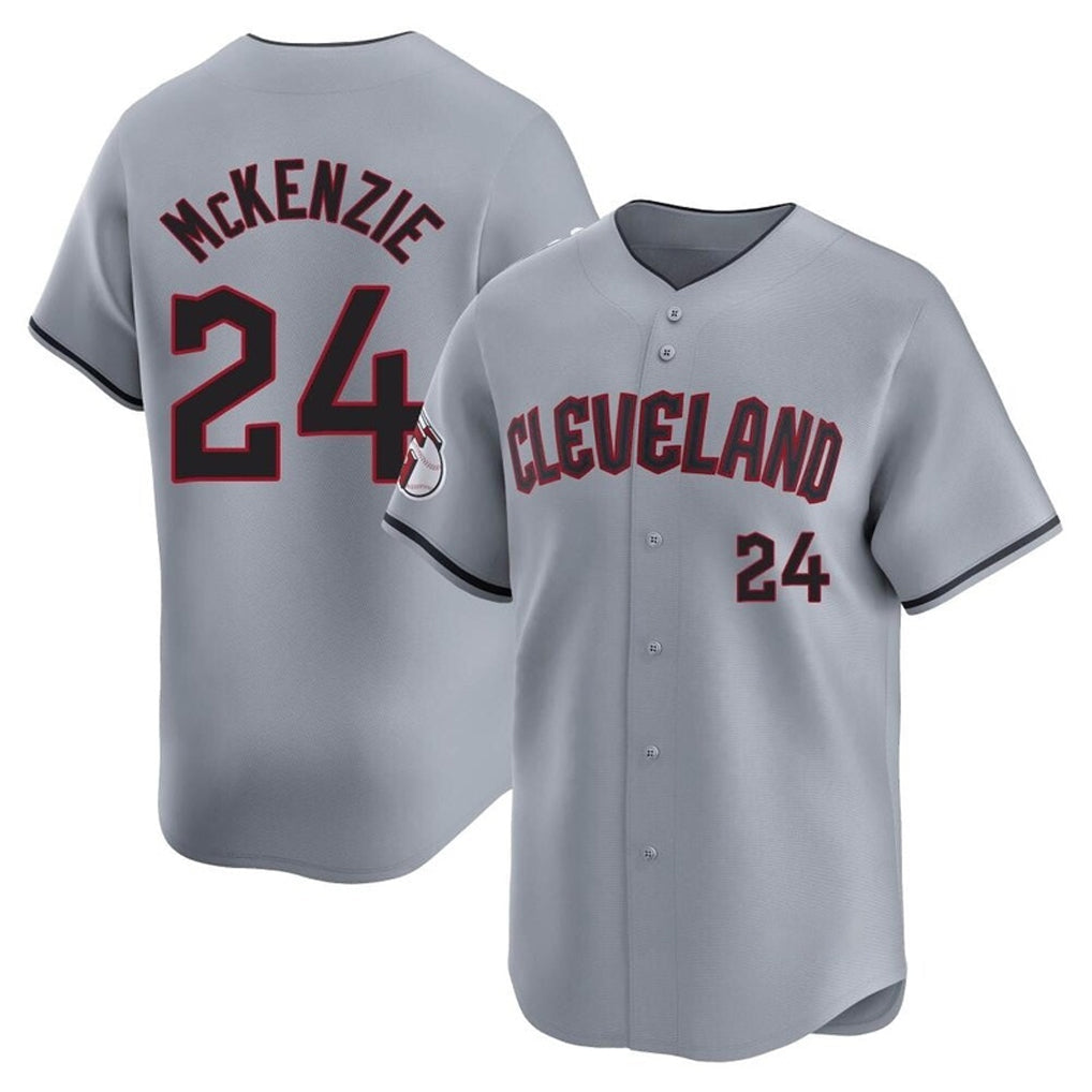 Silnrao C.Guardians #24 Triston McKenzie Player Gray Road Limited Home Stitched Jerseys