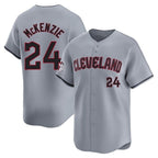 Silnrao C.Guardians #24 Triston McKenzie Player Gray Road Limited Home Stitched Jerseys